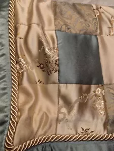 Chris Madden Gold and Baby Blue Pillow Sham Gold Rope Trim - Picture 1 of 8