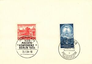 DDR - Berlin Sonderstempel Berliner Konferenz 1954 Michel Nr. 424 + 116