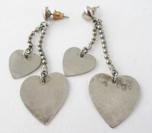 08 Orecchino #530 Vintage Pendente Argento Cuori Design Palo/Bastone/Perno - Foto 1 di 2