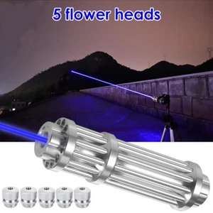 5W High Power Blue Burning Laser Pointer Visible Dot Light Portable Adjustable - Picture 1 of 13