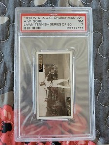 1928 W.A & A.C Churchman A.W Arthur Gore Tennis Card PSA 7 NM