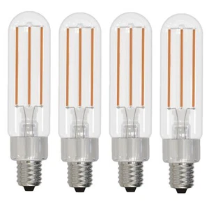4Pk LED T6 Filament Light Bulb, E12, 4.5W(40W), Clear, 2700K, 450LM - Picture 1 of 7