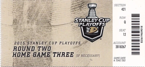 2015 ANAHEIM DUCKS VS CALGARY FLAMES PLAYOFFS GAME #5 TICKET STUB COREY PERRY Cover