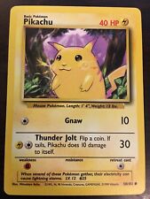 Pikachu 58/102 Pokemon Card BASE SET Unlimited LIGHTNING COMMON Yellow Cheeks x1
