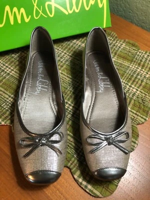 SAM & LIBBY Mujer 7.5 M SLZEES PLANOS PEWTRMUL/PWT Peltre Plata Arcos Zapatos Foto 1 de 4