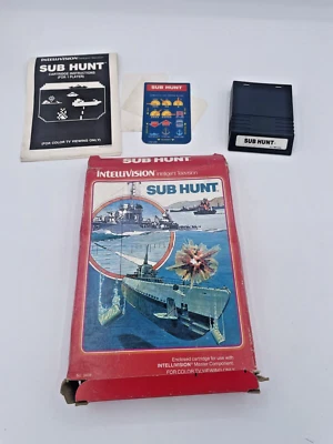 Sub Hunt by Mattel Electronic Intellivision Video Game Cartridge with 1 Overlay - Image 1 of 4