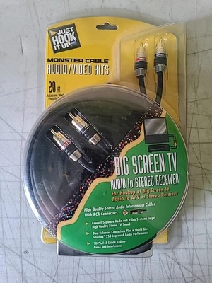 Just Hook It Up Monster Cable Audio/Video Receiver Kit 20' *24k Gold Tips* - Image 1 of 4