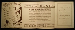programma CINEMA TEATRO CAPRANICA Roma IL FILO D'ARIANNA Nancy Carroll D.Arzner - Picture 1 of 3