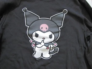 Sanrio Kuromi Sweatshirt Womens Large Black Crewneck Graphic Pullover Kawaii - Picture 1 of 6