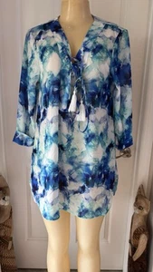 🌴next Beachwear Floral Print Beach Cover-Up /Women's Med Sun Dress 👗 - Picture 1 of 7