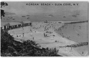 Glen Cove, New York MORGAN BEACH Long Island 1936 Sea Cliff, NY Vintage Postcard - Picture 1 of 2