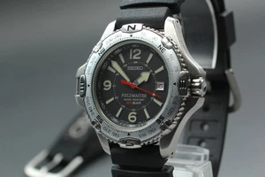 Orologio Uomo Seiko Fieldmaster 7N35-6090 1994 [N MINT] Vintage Quarzo Nero GIAPPONE - Foto 1 di 10