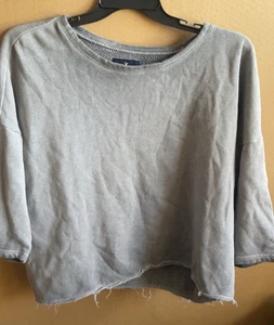 AMERICAN EAGLE OUTFITTERS XL GRAU LANGARM SWEATSHIRT DISTRESSED - Bild 1 von 4