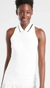 NUEVO CON ETIQUETAS ATHLETA Momentum Polo Camiseta sin mangas 1/4 Cremallera Cuello Blanco Talla Pequeña - Imagen 1 de 8