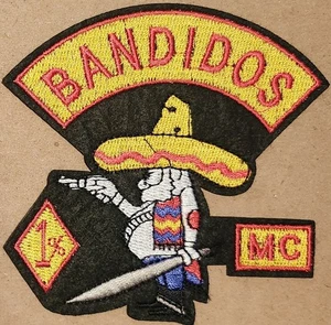 Bandidos MC Motorcycle Club 1% embroidered Iron on patch Bandido Nation - Imagen 1 de 1