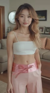 Women Cocktail Party Fashion Tie Waisted Belt Shiny Pink Wrap Around Fabric S M - Picture 1 of 24