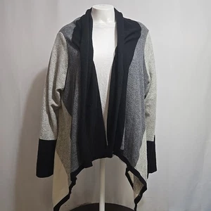 Charter Club Waterfall Cardigan Size 2XL 100% Cashmere Color Block Open Front - Picture 1 of 8