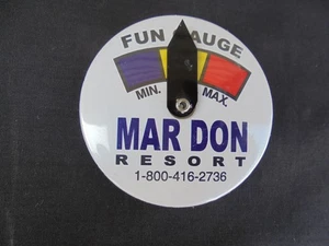 MAR DON RESORT PINBACK KNOPF SPASS MESSGERÄT SCHLAGLÖCHER RESERVOIR WASHINGTON STATE - Bild 1 von 3