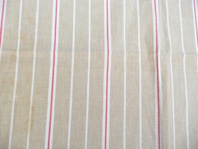 TISSU ancien vintage  en coton à décors de rayures - Photo 1/4