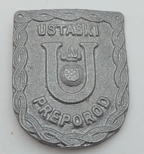 Croatia Germany Italy - NDH, Ustasa, WWII, USTAŠKI PREPOROD, metal badge ! - Picture 1 of 2