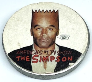 RARE Vintage POGs Heavy Metal Slammer OJ Simpson as Bart Simpson 1990s - Picture 1 of 4