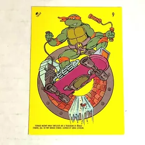 #9 Michelangelo STICKER TMNT Cartoon TOPPS Trading Card 1989 - Picture 1 of 2