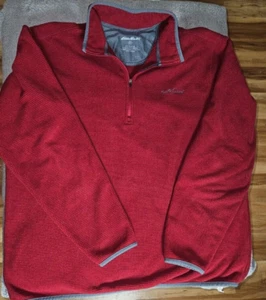 Eddie Bauer Golf Pullover Shirt 1/4 ZIP Mens Size XL Waffle Thermal Fleece - Picture 1 of 6