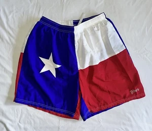TYLER’S: Men’s Elastic Waist Texas Flag Running Shorts: Red White Blue, XL - Picture 1 of 3