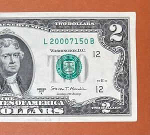 2000 July 15 (L 20007150 B) Birthday Note $2 Two Dollar Bill (2000 / 7 / 15 _) - Picture 1 of 3