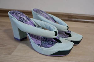 irregular choice flip flops Shoes woman Size 39 funny unicorn blue - Picture 1 of 7