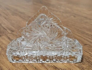 Elegant Lead Crystal Napkin/Letter Holder HandCut Star & Pinwheel - Picture 1 of 6