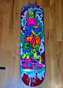 SIGNED StrangeLove Red Tie-Dye BEARS Skateboard Screened Deck grateful dead NEW - Picture 1 of 5