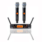Wireless Uhf Handheld Microphone System Dual Channel Cordless Receiver For Stage