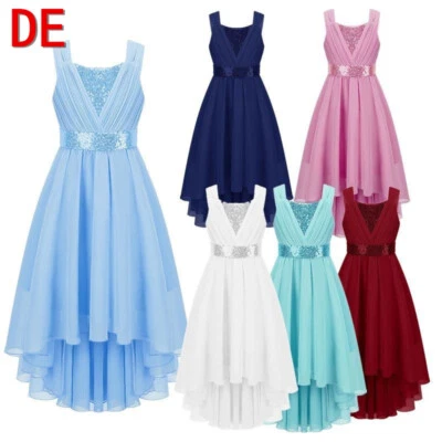 DE Freebily Mädchen Festlich Glitzer Festkleid mit Pailletten Prinzessin Kleid