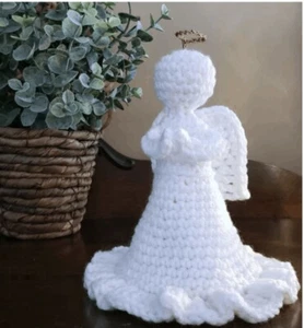 Christmas angel Crochet white angel Christmas home decor Baptism ornament - Picture 1 of 2