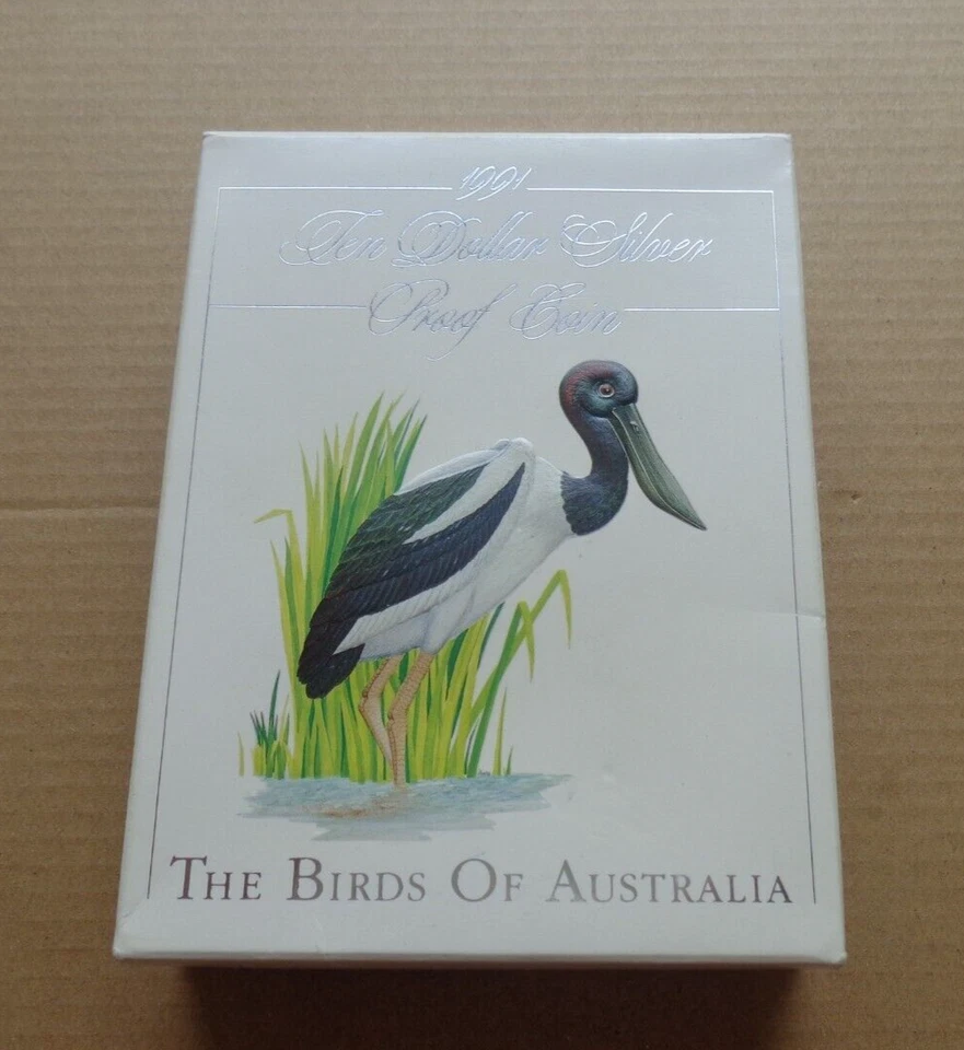 Australia proof coin 1991 - $10 Birds of Australia Jabiru .925 Silver  (cw) - Image 1 of 4