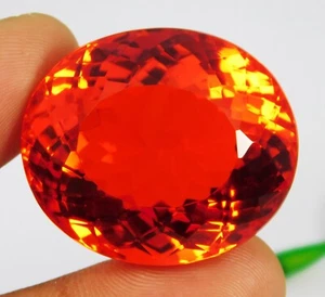 Certified 140.05 Ct Mexican Fire Opal Red Orange Oval Cut Natural Gemstone Huge - Picture 1 of 7