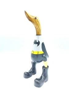 STUNNING HAND PAINTED WOODEN DUCK (BATMAN) - Picture 1 of 3