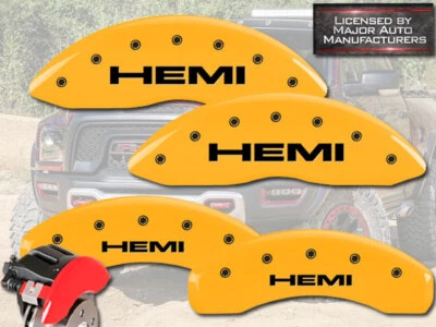 Dodge Ram 1500 Classic 2019-2024 delanteras traseras amarillas MGP cubiertas de pinza de freno Hemi Foto 1 de 4