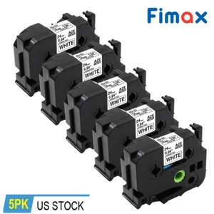 5PK Cinta Etiqueta Negra sobre Blanca Compatible Brother TZ Tze-251 1" 24mm P-touch - Imagen 1 de 11
