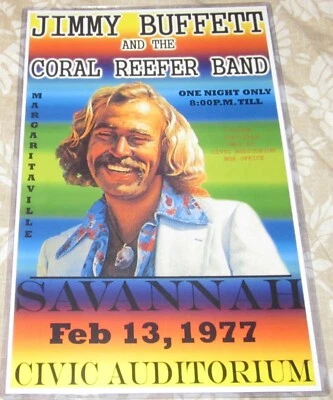 JIMMY BUFFETT 1977 CIVIC AUDITORIUM REPLICA CONCERT POSTER - Image 1 of 2