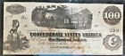 1862 $100 Confederate States of America One Hundred Dollar Note for sale