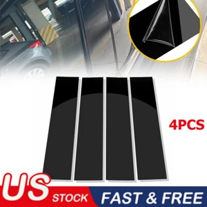 4x Black Door B Pillar Post Cover Trim For Ford F150 Extended Supercab 2004-2014 - Picture 1 of 7