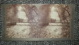 1906 ANTIQUE STEREOSCOPE CARD  LAUGHING WATERS MINNEHAHA FALLS PEOPLE MPLS MN - Picture 1 of 1