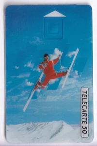 TEST SALON EXPO CARTE CARD .. FRANCE SKI RARE ESSAI PRISMIC 1991 SANS PUCE TBE - Imagen 1 de 2