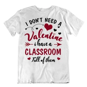 Teacher Valentine T-Shirt Awesome Classroom Gift Tshirt Best Lecture Shirt - Picture 1 of 8