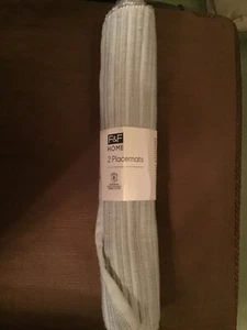 F& F HOME TEXTURED FABRIC   2 PLACEMATS COTTON   BIRTHDAY CHRISTMAS - Picture 1 of 1