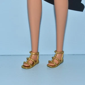 Flat Feet Barbie Open Toe Gold Fashion Strappy Sandals Summer Beach Shoes - Picture 1 of 4