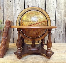 Vintage ~ Wood Tabletop ~ Old World Globe ~ Zodiac ~ Astrology ~ Made in Italy
