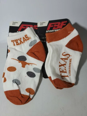 2 PAIR NCAA Texas Longhorns Socks Size Toddler 3-8 NEW Cover